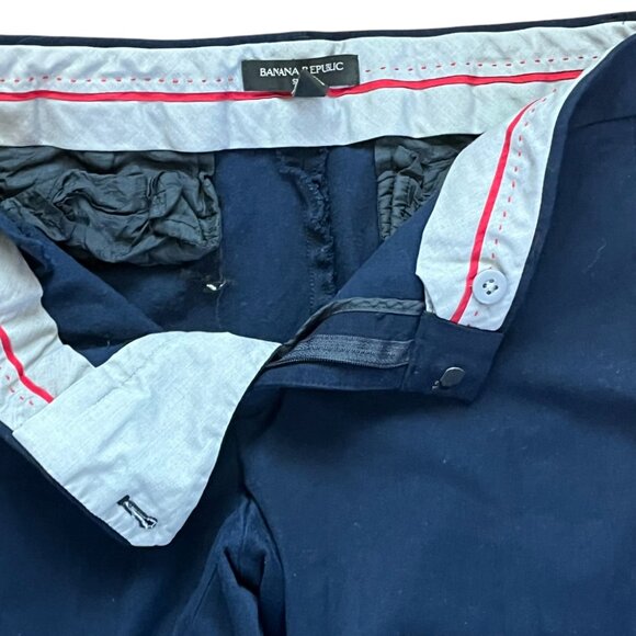 Banana Republic SLOAN cut Navy Twill Blue Ankle Slack EUC - Picture 2 of 4